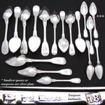 Antique French Sterling SIlver 35pc Dinner Flatware Set, Fiddle Pattern with “MP” Monograms