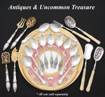 Antique French Sterling Silver Handle 4pc Hors d’Oeuvre Set, Laurel Garland