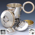 Rare Antique French Portable Traveling Tea & Coffee Service by Gustave Keller, Paris