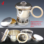 Rare Antique French Portable Traveling Tea & Coffee Service by Gustave Keller, Paris