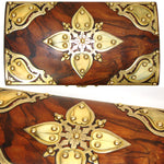Gorgeous Antique French Burled Walnut Tea Caddy, a Domed Box or Chest with Gothic Revival Style Brass Accents