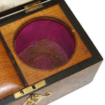 Gorgeous Antique French Burled Walnut Tea Caddy, a Domed Box or Chest with Gothic Revival Style Brass Accents