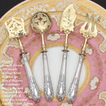 Antique French .800 (nearly sterling) Silver 4pc Condiment or Hors d'Oeuvre Service Set, Louis XVI