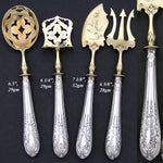 Antique French .800 (nearly sterling) Silver 4pc Condiment or Hors d'Oeuvre Service Set, Louis XVI