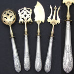 Antique French .800 (nearly sterling) Silver 4pc Condiment or Hors d'Oeuvre Service Set, Louis XVI