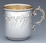 Lovely Antique French Silver Plate Coffee or Tea Cup & Saucer, Ornate Rococo Style