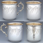 Lovely Antique French Silver Plate Coffee or Tea Cup & Saucer, Ornate Rococo Style