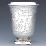 Rare Antique French 1819-1838 Sterling Silver Tulip Shape Mint Julep Cup, Tumbler or "Timbale"