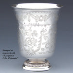 Rare Antique French 1819-1838 Sterling Silver Tulip Shape Mint Julep Cup, Tumbler or "Timbale"