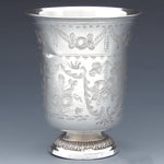 Rare Antique French 1819-1838 Sterling Silver Tulip Shape Mint Julep Cup, Tumbler or "Timbale"