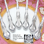 Antique Gorham Sterling Silver 6pc Teaspoon Set, Ornate Strasbourg Pattern