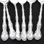 Antique Gorham Sterling Silver 6pc Teaspoon Set, Ornate Strasbourg Pattern