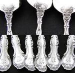 Antique Gorham Sterling Silver 6pc Teaspoon Set, Ornate Strasbourg Pattern