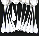 Antique French Louis XIV or Rococo Revival Style 12pc Teaspoon Set, Orig. Fitted Box
