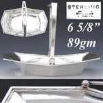 Antique American Art Deco Style Sterling Silver 6 5/8” Bonbon or Candies Dish, Basket Type Handle