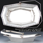 Antique American Art Deco Style Sterling Silver 6 5/8” Bonbon or Candies Dish, Basket Type Handle