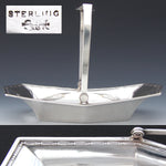 Antique American Art Deco Style Sterling Silver 6 5/8” Bonbon or Candies Dish, Basket Type Handle