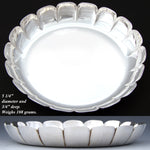 Vint. English Paul de Lamerie Marked Sterling Silver 5.25” Wine or Champagne Bottle Coaster, Lobed Shape Sides
