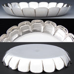 Vint. English Paul de Lamerie Marked Sterling Silver 5.25” Wine or Champagne Bottle Coaster, Lobed Shape Sides