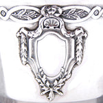 Antique French Louis XV Style Sterling Silver Coffee or Tea Cup, Seashell & Laurel Garland Accented Medallion