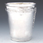 Antique French Sterling Silver Mint Julep, Wine Cup, Tumbler or “Timbale”, Ornate Bas Relief