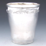 Antique French Sterling Silver Mint Julep, Wine Cup, Tumbler or “Timbale”, Ornate Bas Relief