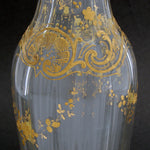 Gorgeous Antique French St Louis or Baccarat or Moser 9" Vase, Rococo Raised Gold Enamel