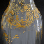 Gorgeous Antique French St Louis or Baccarat or Moser 9" Vase, Rococo Raised Gold Enamel