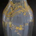 Gorgeous Antique French St Louis or Baccarat or Moser 9" Vase, Rococo Raised Gold Enamel