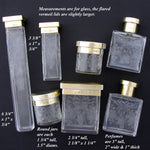 Exquisite Antique English 14k on Sterling Silver & Intaglio Etched Glass 7pc Vanity Jar Set