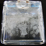 Exquisite Antique English 14k on Sterling Silver & Intaglio Etched Glass 7pc Vanity Jar Set
