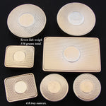 Exquisite Antique English 14k on Sterling Silver & Intaglio Etched Glass 7pc Vanity Jar Set