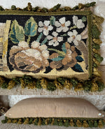 Antique 18th Century Flemish Verdure Tapestry Border Fragment Made into 20.5" Throw Pillow, Lumbar