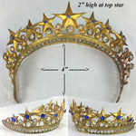 Lovely Antique French Napoleon III Paste Jeweled Canonical Coronation Crown, Tiara or Diadem