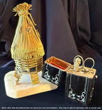 Antique c.1810 French Empire Sewing Etui, Case in Tortoise Shell Pique of Gold, Silver, Tools Inside