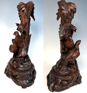 Superb Antique Black Forest Hand Carved 11" Tall Epergne or Candle Stand, Perfect to make Lamp