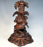 Superb Antique Black Forest Hand Carved 11" Tall Epergne or Candle Stand, Perfect to make Lamp