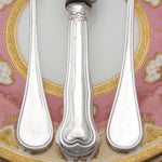 Antique French Sterling Silver 3pc Flatware Set for One, Crown Top Armorial Crest
