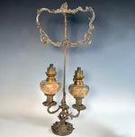 RARE Antique 18th Century French Candle Lamp with Sliding Shade (Needs Silk) 2 Oil Lamp Inserts, too
