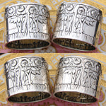Antique Continental .800 Silver Napkin Ring Pair, Ornate Floral & "Grand Cremant" Engravings