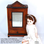 Antique French Charles X Era Ebeniste's Apprentice Doll Sized 16.25" Miniature Armoire