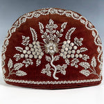 Antique English Victorian to Edwardian Tea Cozy, Embroidery in Glass Beads and Pearls