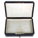 Antique French Napoleon III Boulle Style 11.5" Jewelry or Desk Box, Mother of Pearl & Brass Inlay