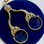 RARE Antique 18th Century Hinged Double Lorgnette Opera Glass Pendant French Gold Ormolu