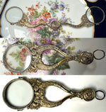 RARE Antique 18th Century Hinged Double Lorgnette Opera Glass Pendant French Gold Ormolu