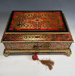 Exceptionally Large Antique French Boulle Work Trousseau Coffret, Marriage or Jewelry Box, EC