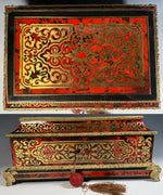 Exceptionally Large Antique French Boulle Work Trousseau Coffret, Marriage or Jewelry Box, EC