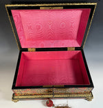 Exceptionally Large Antique French Boulle Work Trousseau Coffret, Marriage or Jewelry Box, EC
