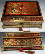 Exceptionally Large Antique French Boulle Work Trousseau Coffret, Marriage or Jewelry Box, EC