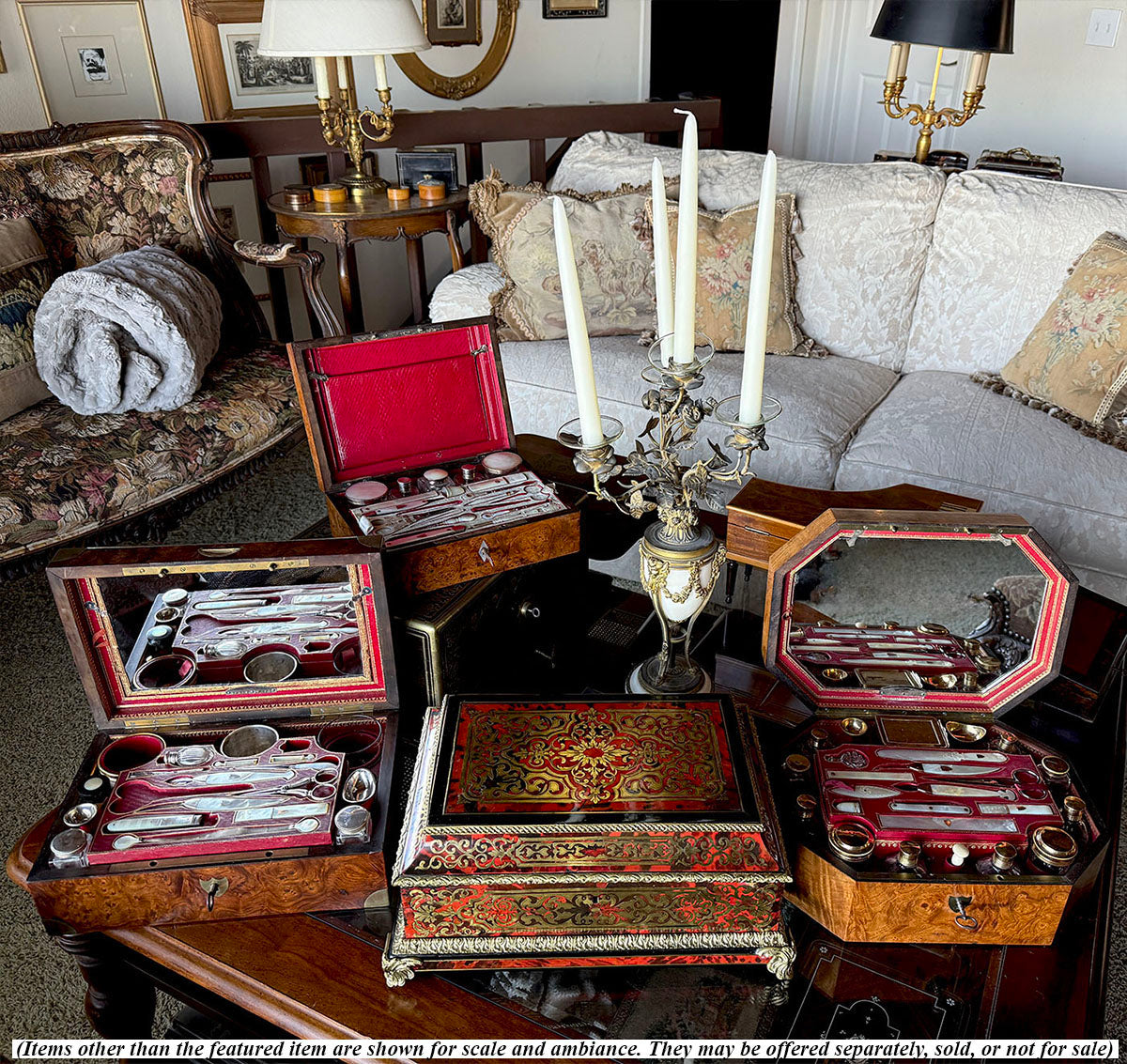 Exceptionally Large Antique French Boulle Work Trousseau Coffret, Marriage or Jewelry Box, EC